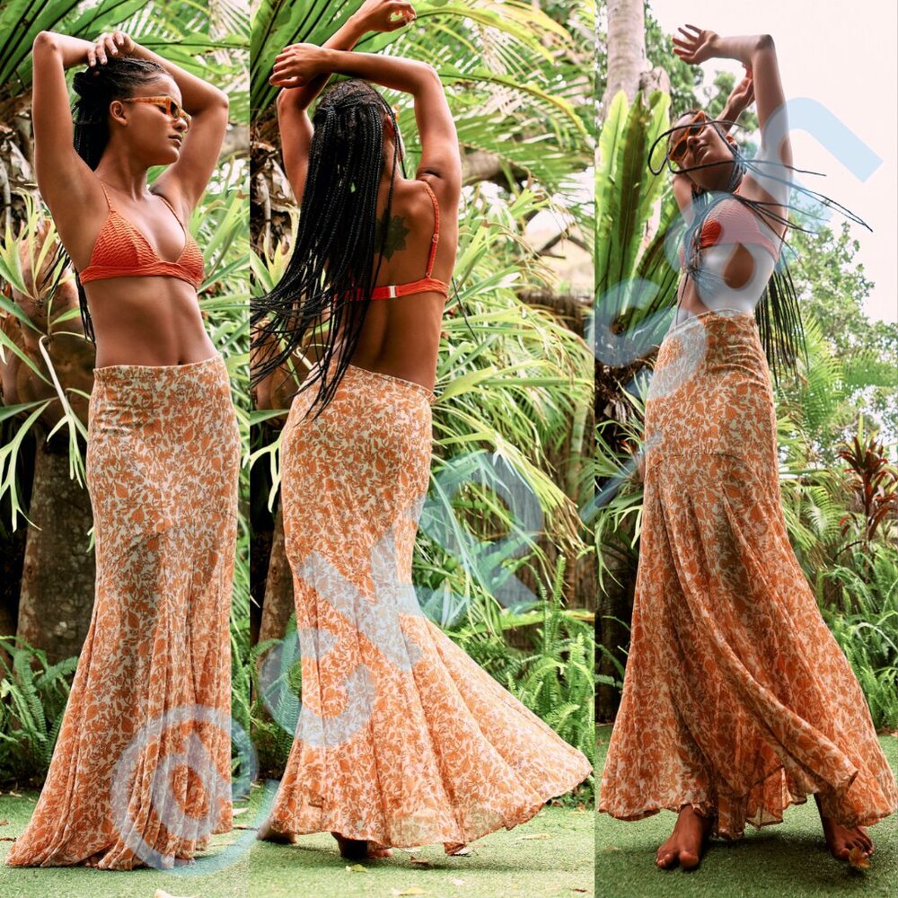 Free People Lilith Printed Maxi Skirt Sz 6 - Picture 2 of 12